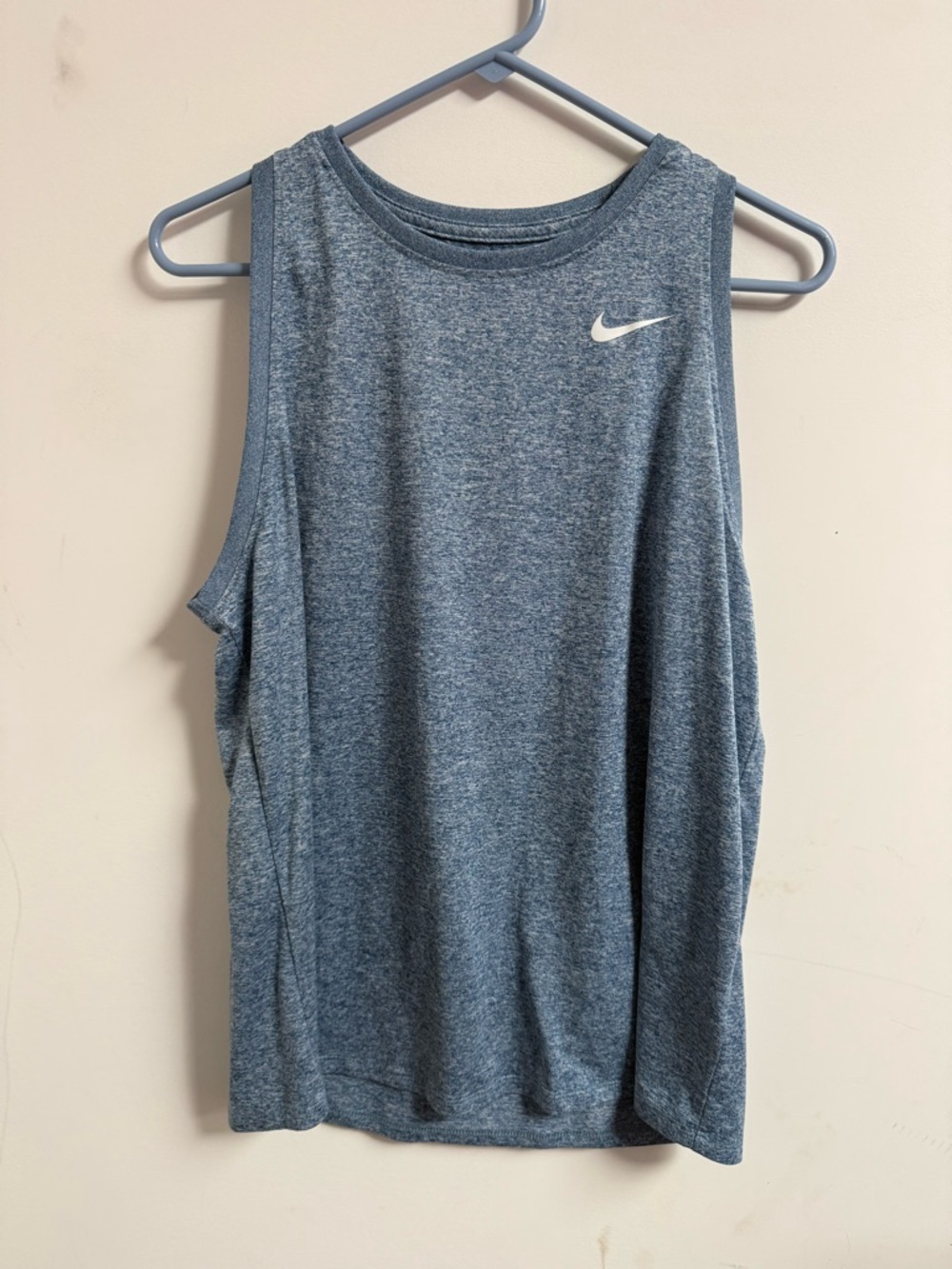 Nike Heather Blue Sleeveless Training Tank with White Swoosh